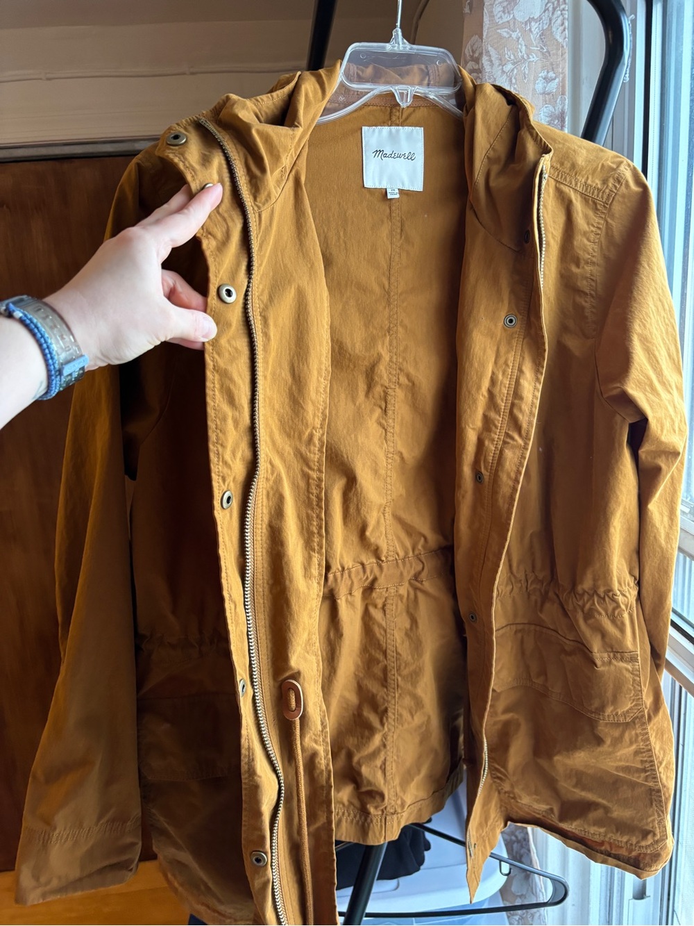 EUC Madewell Anorak Raincoat | Tan Brown Utility Rain Jacket | Women’s Plus 2X - Picture 3 of 16